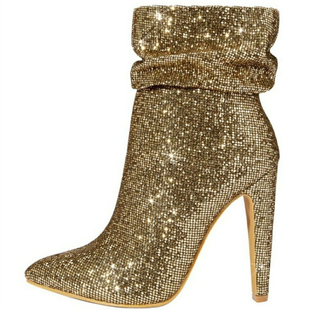 💥 Gold Slouchy Sparkle Boots